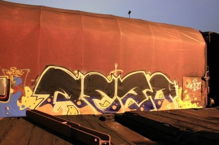 Graffiti Train in Germany - Photo by iPuke - hmb, qws, duisburg