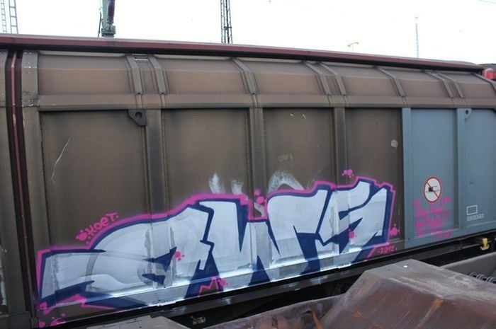 Graffiti Train in Germany - Photo by iPuke - hmb, qws, duisburg