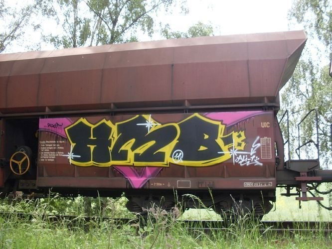 Graffiti Train in Germany - Photo by iPuke - hmb, qws, duisburg