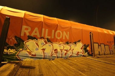 Graffiti Train in Germany - Photo by iPuke - hmb, qws, duisburg