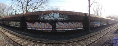 Graffiti Train in Germany - Photo by iPuke - hmb, qws, duisburg