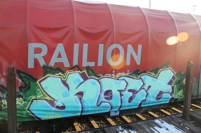 Graffiti Train in Germany - Photo by iPuke - hmb, qws, duisburg