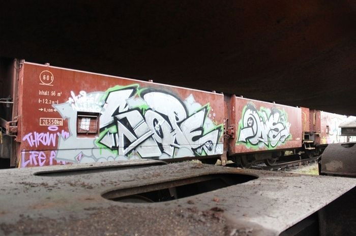 Graffiti Train in Germany - Photo by iPuke - hmb, qws, duisburg