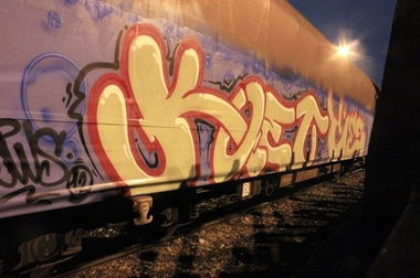 Graffiti Train in Germany - Photo by iPuke - hmb, qws, duisburg