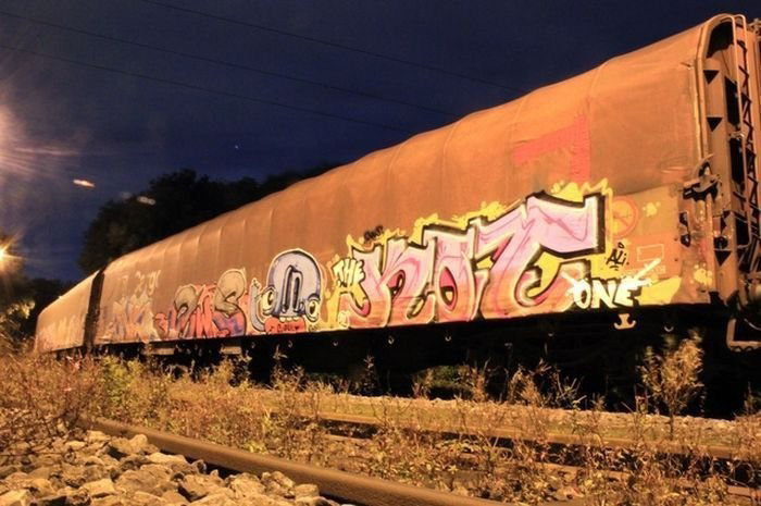 Graffiti Train in Germany - Photo by iPuke - hmb, qws, duisburg