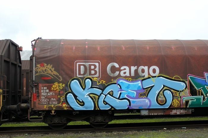 Graffiti Train in Germany - Photo by iPuke - hmb, qws, duisburg