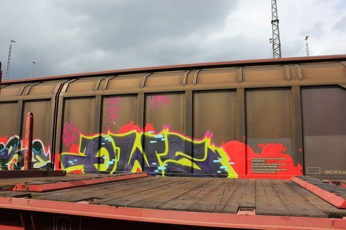 Graffiti Train in Germany - Photo by iPuke - hmb, qws, duisburg