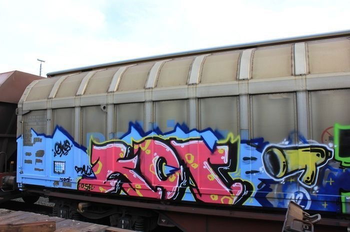 Graffiti Train in Germany - Photo by iPuke - hmb, qws, duisburg