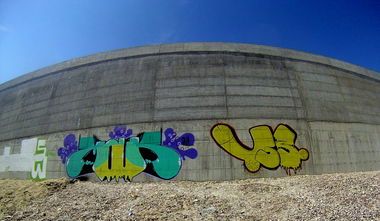 Graffiti Wall in Constan?a - Photo by iammok1 - "mouk", "53", "Constanta" (2014)
