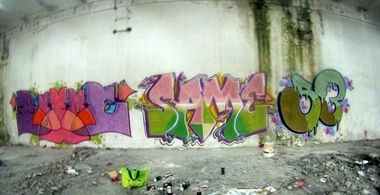 Graffiti Wall in Constan?a - Photo by iammok1 - "mouk", "53", ''boeme" (2014)