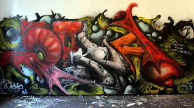 Graffiti Wall - Photo by ichstalingrad - roca, Kona, SL (2014)