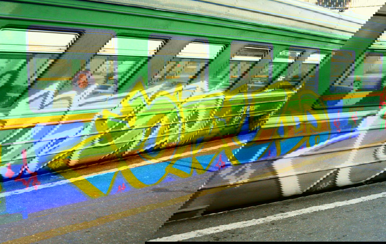 Graffiti Train in Lanzhou - Photo by inockentiy - Mr.Spike.DTN (2011)