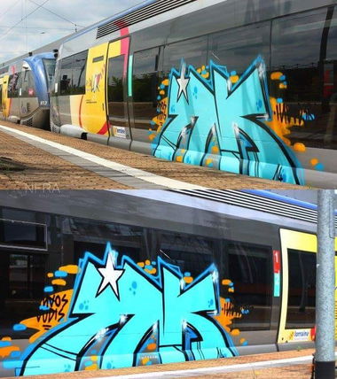Graffiti Train - Photo by insvnez - ins, saarbrücken (2014)