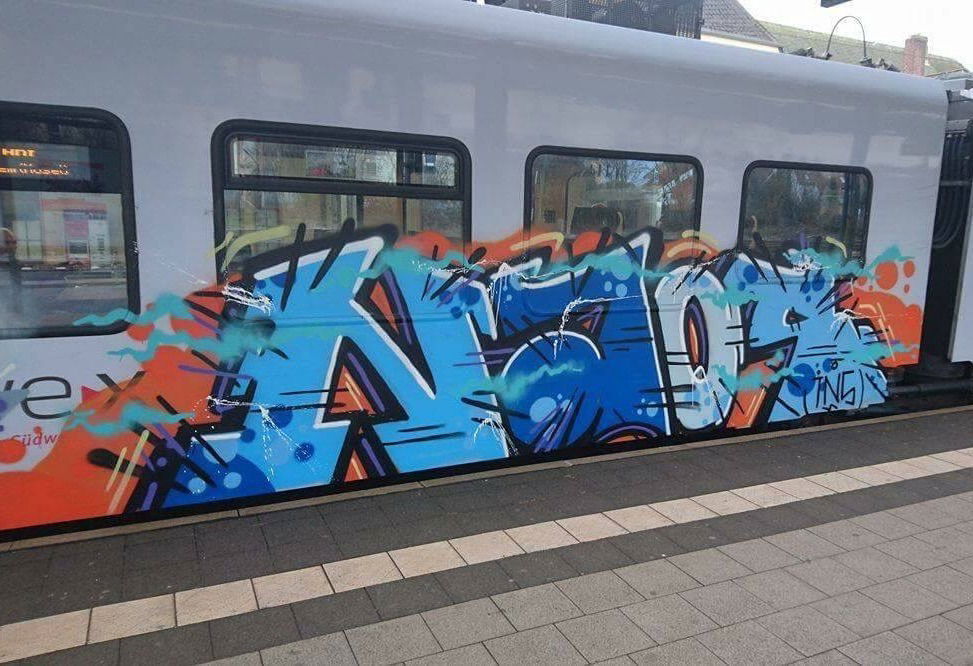 Graffiti Train - Photo by insvnez - ins, saarbrücken, naos