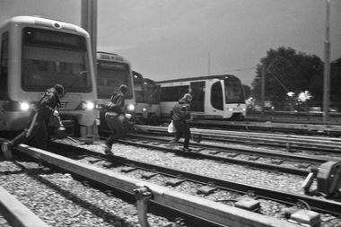 Graffiti Train in Rotterdam - Photo by iso25600 - iso25600.tumblr.com, train, yard (2014)