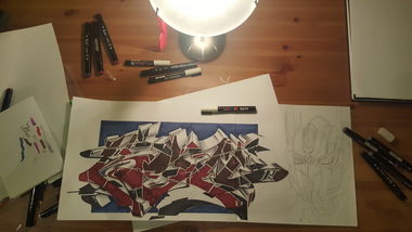 Graffiti Wall - Photo by jake - Kenwhite, outline, transform