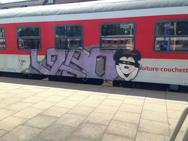 Graffiti Train in Hamburg - Photo by johnnydiekante - Hamburg, Altona, Train (2014)