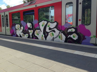 Graffiti Train in Hamburg - Photo by johnnydiekante - Hamburg, Altona, Train (2014)