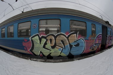 Graffiti Train - Photo by jointdoctor - keos, vol., MZS