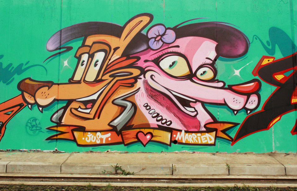 Graffiti Wall in Belgrade - Photo by junk - characters.wedding.trojka (2013)