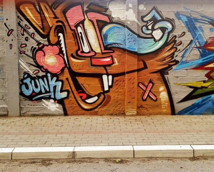Graffiti Wall in Indjija - Photo by junk - indjija.wuper.junk.characters.jam (2013)