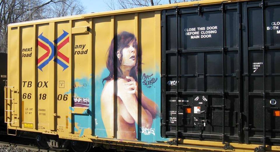 Graffiti Train in Canada - Photo by justmy2cents - Jarus, freight, naked (2012)
