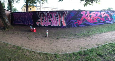 Graffiti Wall in Cottbus - Photo by justwriting - Kars, Platin, DHK (2014)