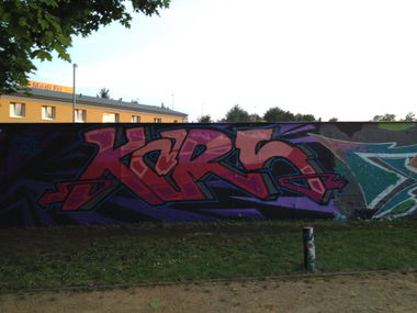 Graffiti Wall in Cottbus - Photo by justwriting - Kars, FK, SVL (2014)