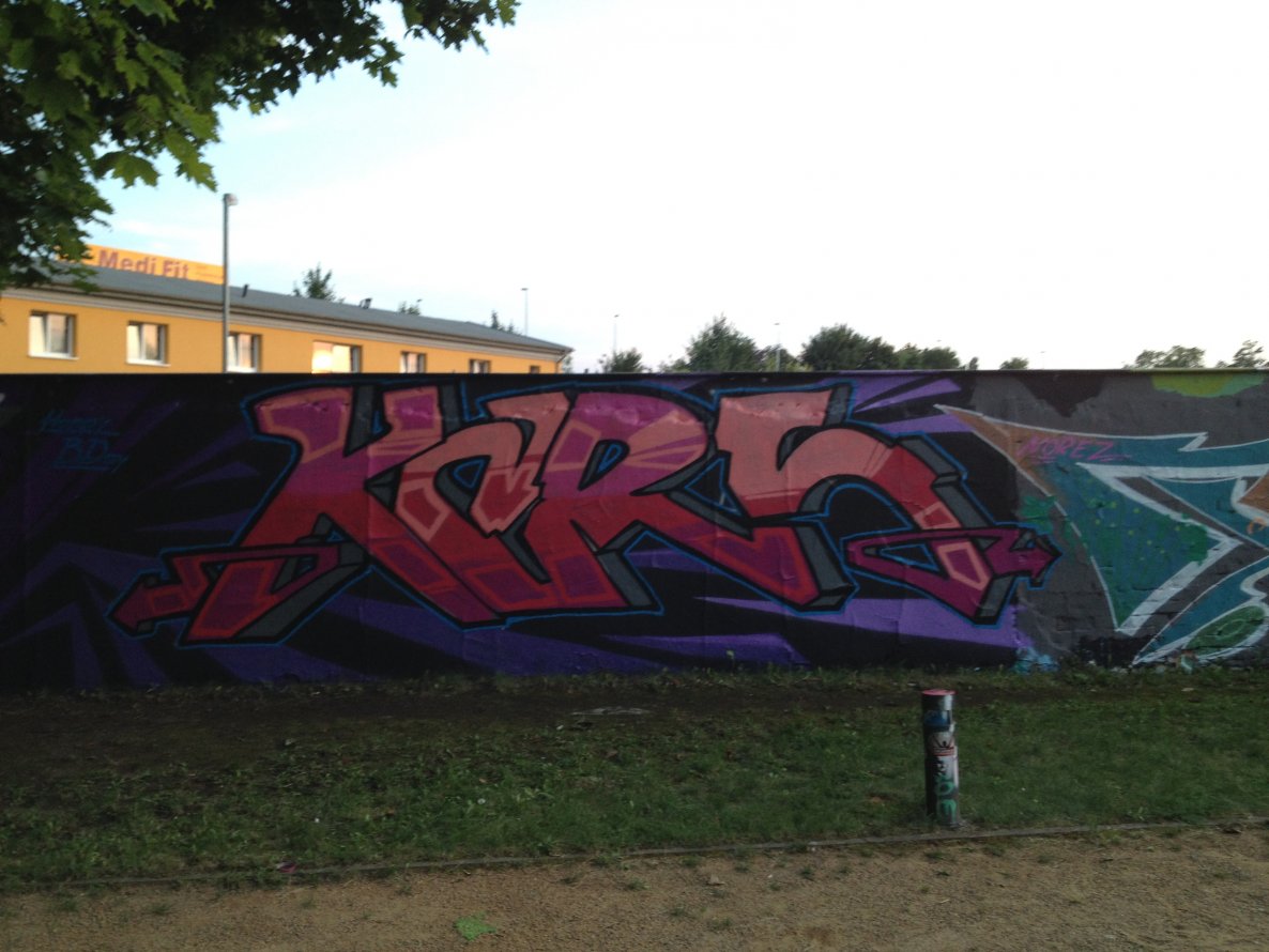 Graffiti Wall in Cottbus - Photo by justwriting - Kars, FK, SVL (2014)