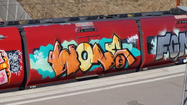Graffiti Train in Copenhagen - Photo by kami68k - wons, copenhagen, train (2016)