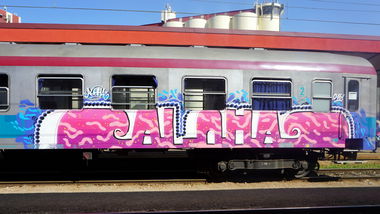 Graffiti Train in Maribor - Photo by kami68k - aloha, train, panel (2016)