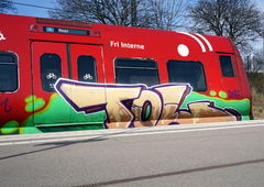 Graffiti Train in Copenhagen - Photo by kami68k - copenhagen, 2016, train (2016)