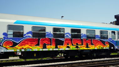 Graffiti Train in Ljubljana - Photo by kami68k - clash, train, panel (2017)