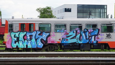 Graffiti Train in Graz - Photo by kami68k - eloy, zuit, train (2015)