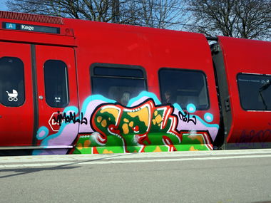 Graffiti Train in Copenhagen - Photo by kami68k - copenhagen, 2016, train (2016)