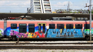 Graffiti Train in Ljubljana - Photo by kami68k - ljubljana, train, panels (2017)