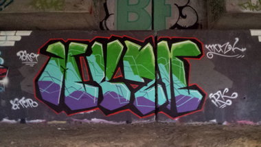 Graffiti Wall - Photo by kd - irk, poker, fym