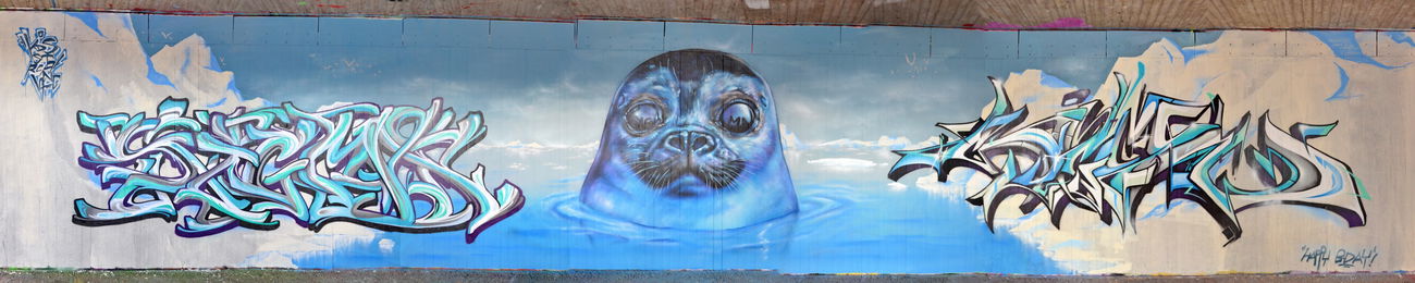 Graffiti Wall in Karlsruhe - Photo by kdscrew - Rekz, Wuam, Core (2015)