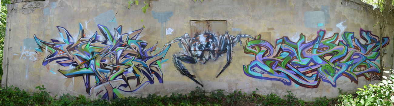 Graffiti Wall in Karlsruhe - Photo by kdscrew - Core, Wuam, Rekz (2015)