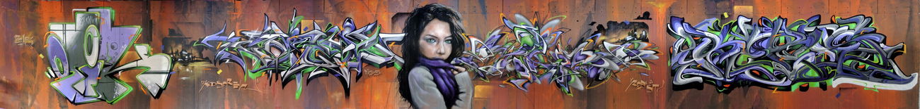 Graffiti Wall in Karlsruhe - Photo by kdscrew - Otik, Core, Wuam (2015)