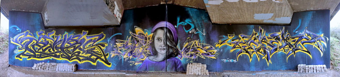 Graffiti Wall in Karlsruhe - Photo by kdscrew - Rekz, Wuam, Core (2015)