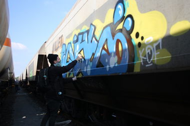 Graffiti Train - Photo by kermit - enil