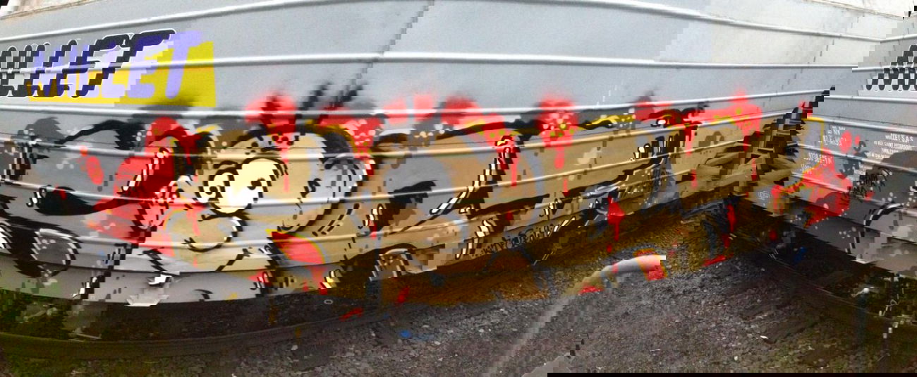 Graffiti Train - Photo by kermit - sort, sorte, cargo