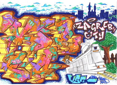 Graffiti Sketch in Zagreb - Photo by kero194 - kroe, zagreb