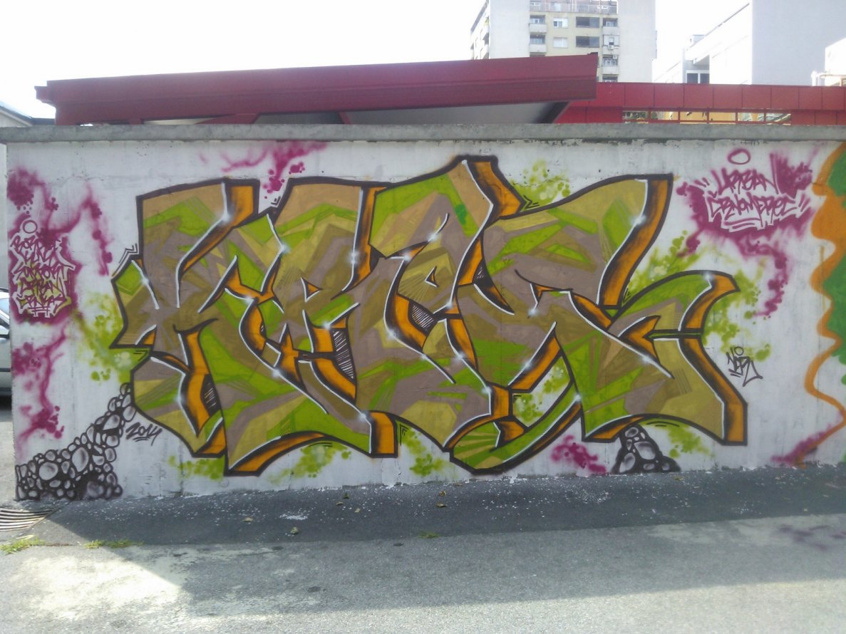 Graffiti Wall - Photo by kero194 - kroe, zagreb, graffiti (2014)