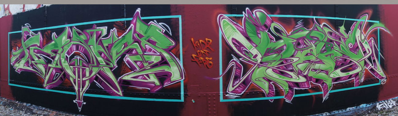 Graffiti Wall in Dortmund - Photo by kid_smart - smart, trams, kids (2013)