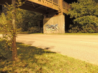 Graffiti Bombing - Photo by kieltaggsatnight - YAZEM, QVD