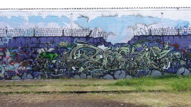 Graffiti Wall - Photo by kieltaggsatnight - Pesto, Zkie, KFC (2013)