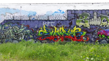 Graffiti Wall - Photo by kieltaggsatnight - Shaker, KFC, OHA (2013)