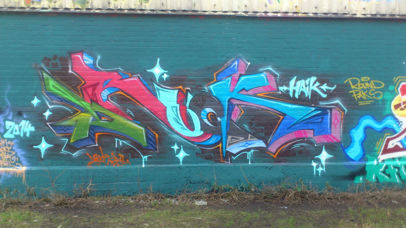 Graffiti Wall - Photo by kieltaggsatnight - Druck (2014)